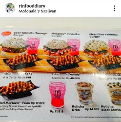 Menu McDonald's 'Taste of Japan